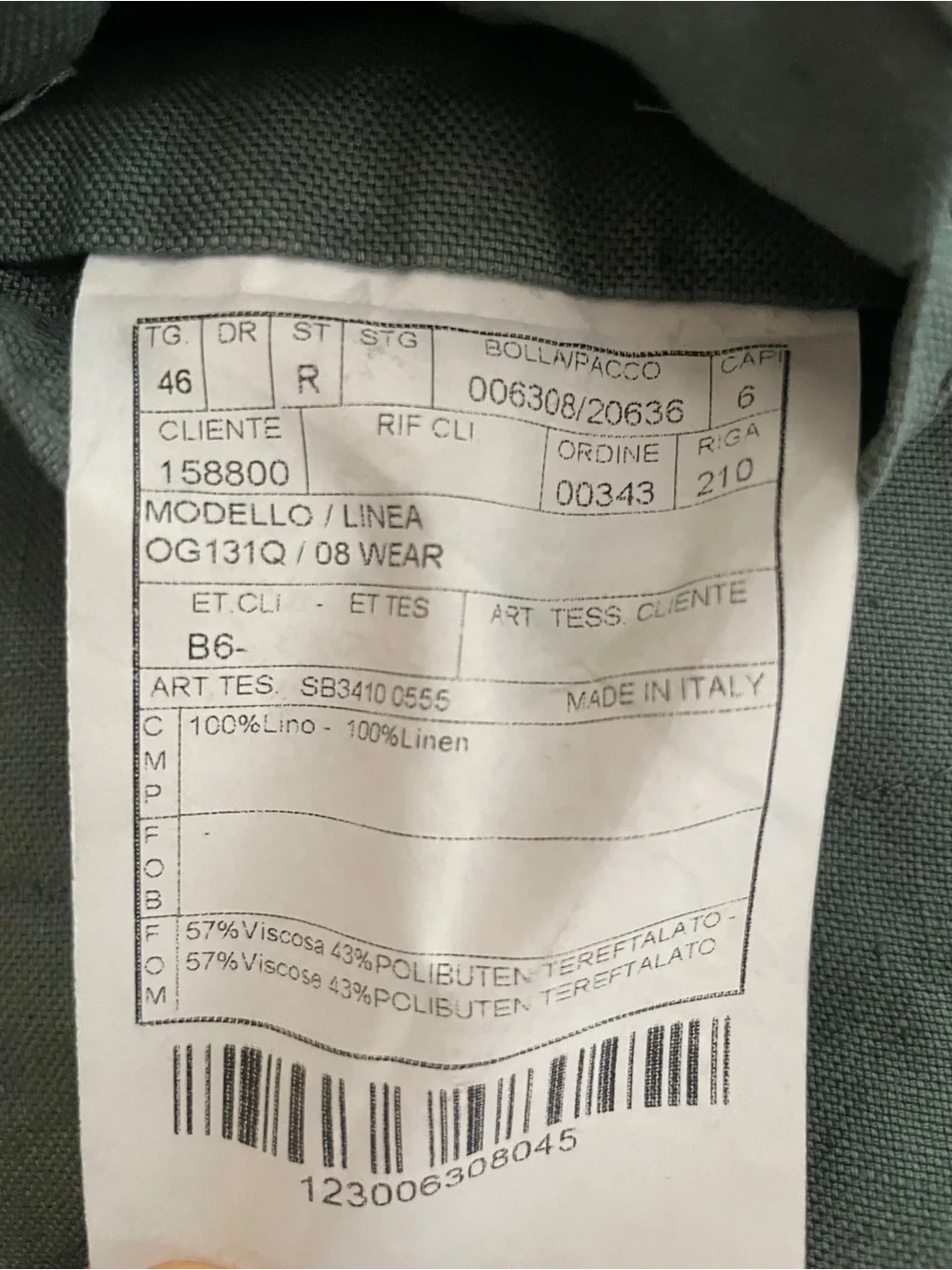 Boglioli men’s linen chore jacket EU size 48